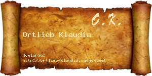 Ortlieb Klaudia névjegykártya